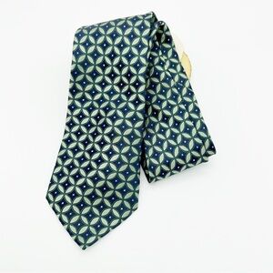 Merona Men's Necktie Green Geometric Design 60" Retro Workwear